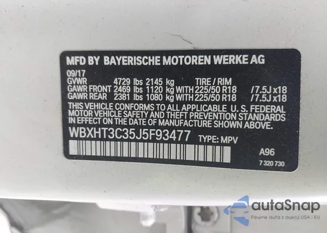 2018 BMW X1 xDrive28I from USA, damaged, VIN WBXHT3C35J5F93477